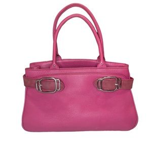 Cole Haan Village Pebbled Leather and Suede Handbag in Super Pink